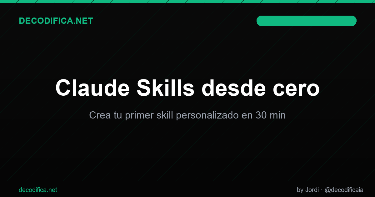 Claude Skills desde cero: crea tu primer skill personalizado en 30 min